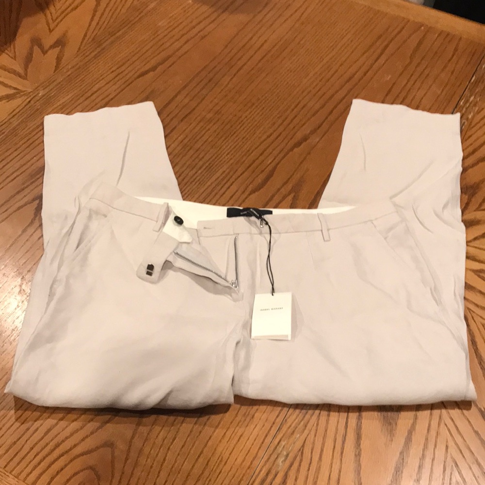 Isabel amaranth Etoile linen pants